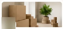 Moving boxes ready in a cleaned apartment